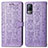 Leather Case Stands Fashionable Pattern Flip Cover Holder S03D for Vivo V21e 4G Purple