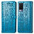 Leather Case Stands Fashionable Pattern Flip Cover Holder S03D for Vivo V21e 5G Blue