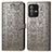 Leather Case Stands Fashionable Pattern Flip Cover Holder S03D for Vivo V23 5G Gray