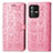 Leather Case Stands Fashionable Pattern Flip Cover Holder S03D for Vivo V23 5G Pink