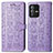 Leather Case Stands Fashionable Pattern Flip Cover Holder S03D for Vivo V23 5G Purple