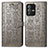 Leather Case Stands Fashionable Pattern Flip Cover Holder S03D for Vivo V23 Pro 5G Gray