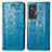 Leather Case Stands Fashionable Pattern Flip Cover Holder S03D for Vivo X70 5G Blue