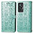 Leather Case Stands Fashionable Pattern Flip Cover Holder S03D for Vivo X70 5G Green