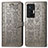 Leather Case Stands Fashionable Pattern Flip Cover Holder S03D for Vivo X70 Pro 5G Gray