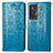 Leather Case Stands Fashionable Pattern Flip Cover Holder S03D for Vivo X70t Blue