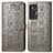 Leather Case Stands Fashionable Pattern Flip Cover Holder S03D for Vivo X70t Gray