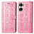 Leather Case Stands Fashionable Pattern Flip Cover Holder S03D for Vivo Y02S