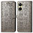 Leather Case Stands Fashionable Pattern Flip Cover Holder S03D for Vivo Y02S