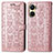 Leather Case Stands Fashionable Pattern Flip Cover Holder S03D for Vivo Y02S