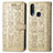 Leather Case Stands Fashionable Pattern Flip Cover Holder S03D for Vivo Y11 Gold