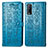 Leather Case Stands Fashionable Pattern Flip Cover Holder S03D for Vivo Y12G Blue