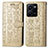 Leather Case Stands Fashionable Pattern Flip Cover Holder S03D for Vivo Y35 4G