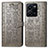 Leather Case Stands Fashionable Pattern Flip Cover Holder S03D for Vivo Y35 4G