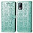 Leather Case Stands Fashionable Pattern Flip Cover Holder S03D for Vivo Y73 (2021) Green