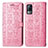 Leather Case Stands Fashionable Pattern Flip Cover Holder S03D for Vivo Y73 (2021) Pink