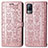 Leather Case Stands Fashionable Pattern Flip Cover Holder S03D for Vivo Y73 (2021) Rose Gold