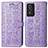 Leather Case Stands Fashionable Pattern Flip Cover Holder S03D for Vivo Y74s 5G Purple