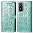 Leather Case Stands Fashionable Pattern Flip Cover Holder S03D for Vivo Y76 5G Green