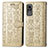 Leather Case Stands Fashionable Pattern Flip Cover Holder S03D for Xiaomi Civi 1S 5G Gold