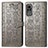 Leather Case Stands Fashionable Pattern Flip Cover Holder S03D for Xiaomi Civi 1S 5G Gray