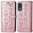 Leather Case Stands Fashionable Pattern Flip Cover Holder S03D for Xiaomi Civi 1S 5G Rose Gold