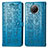 Leather Case Stands Fashionable Pattern Flip Cover Holder S03D for Xiaomi Mi 10i 5G Blue