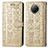 Leather Case Stands Fashionable Pattern Flip Cover Holder S03D for Xiaomi Mi 10i 5G Gold