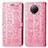 Leather Case Stands Fashionable Pattern Flip Cover Holder S03D for Xiaomi Mi 10i 5G Pink