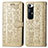 Leather Case Stands Fashionable Pattern Flip Cover Holder S03D for Xiaomi Mi 10S 5G Gold