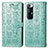 Leather Case Stands Fashionable Pattern Flip Cover Holder S03D for Xiaomi Mi 10S 5G Green