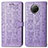 Leather Case Stands Fashionable Pattern Flip Cover Holder S03D for Xiaomi Mi 10T Lite 5G Purple