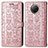 Leather Case Stands Fashionable Pattern Flip Cover Holder S03D for Xiaomi Mi 10T Lite 5G Rose Gold