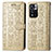 Leather Case Stands Fashionable Pattern Flip Cover Holder S03D for Xiaomi Mi 11i 5G (2022) Gold