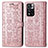 Leather Case Stands Fashionable Pattern Flip Cover Holder S03D for Xiaomi Mi 11i 5G (2022) Rose Gold