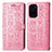 Leather Case Stands Fashionable Pattern Flip Cover Holder S03D for Xiaomi Mi 11i 5G Pink