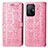 Leather Case Stands Fashionable Pattern Flip Cover Holder S03D for Xiaomi Mi 11T Pro 5G Pink