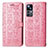 Leather Case Stands Fashionable Pattern Flip Cover Holder S03D for Xiaomi Mi 12T 5G Pink