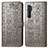 Leather Case Stands Fashionable Pattern Flip Cover Holder S03D for Xiaomi Mi Note 10 Lite Gray