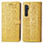 Leather Case Stands Fashionable Pattern Flip Cover Holder S03D for Xiaomi Mi Note 10 Lite Yellow