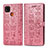 Leather Case Stands Fashionable Pattern Flip Cover Holder S03D for Xiaomi POCO C3 Pink