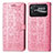 Leather Case Stands Fashionable Pattern Flip Cover Holder S03D for Xiaomi Poco C40 Pink