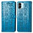 Leather Case Stands Fashionable Pattern Flip Cover Holder S03D for Xiaomi Poco C50 Blue