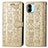 Leather Case Stands Fashionable Pattern Flip Cover Holder S03D for Xiaomi Poco C50 Gold