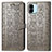 Leather Case Stands Fashionable Pattern Flip Cover Holder S03D for Xiaomi Poco C50 Gray