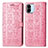 Leather Case Stands Fashionable Pattern Flip Cover Holder S03D for Xiaomi Poco C50 Pink