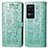Leather Case Stands Fashionable Pattern Flip Cover Holder S03D for Xiaomi Poco F4 5G Green
