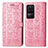 Leather Case Stands Fashionable Pattern Flip Cover Holder S03D for Xiaomi Poco F4 5G Pink