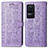Leather Case Stands Fashionable Pattern Flip Cover Holder S03D for Xiaomi Poco F4 5G Purple