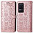 Leather Case Stands Fashionable Pattern Flip Cover Holder S03D for Xiaomi Poco F4 5G Rose Gold